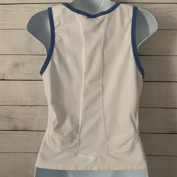 Nike Court Dri-Fit Racerback Tank Top - White with Blue trim, mesh inserts - Picture 5 of 11